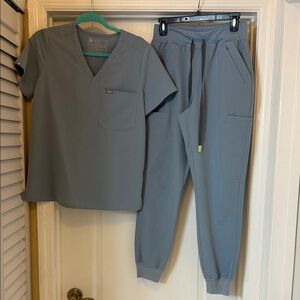 Figs Dusty Blue Catarina and Clara Joggers Small